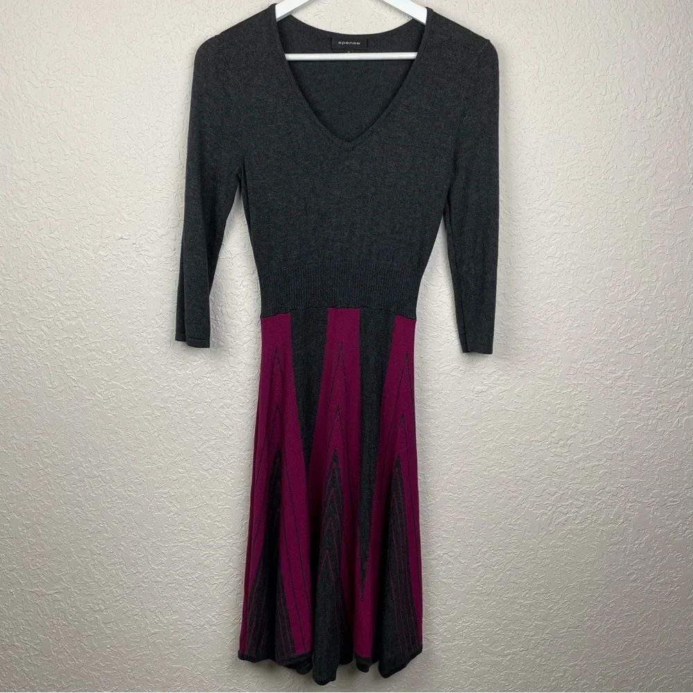 Spense Geometric Patterned Flair Knitware Dress Size Small - Picture 5 of 8